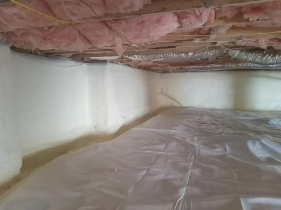 Crawl space encapsulation with closed-cell spray foam for Flat Roof Repair in Walnut